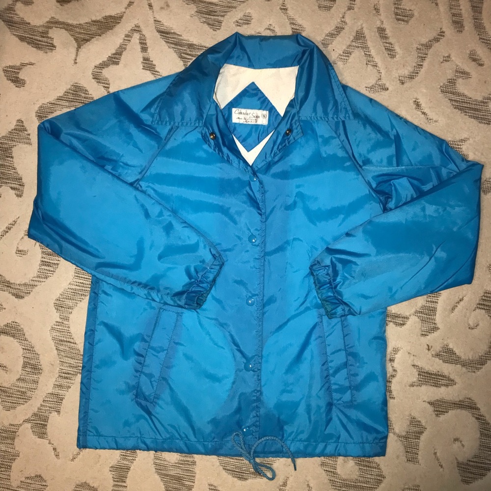 Current Seen Vintage Bright Blue Lined Windbreaker Jacket Size Small